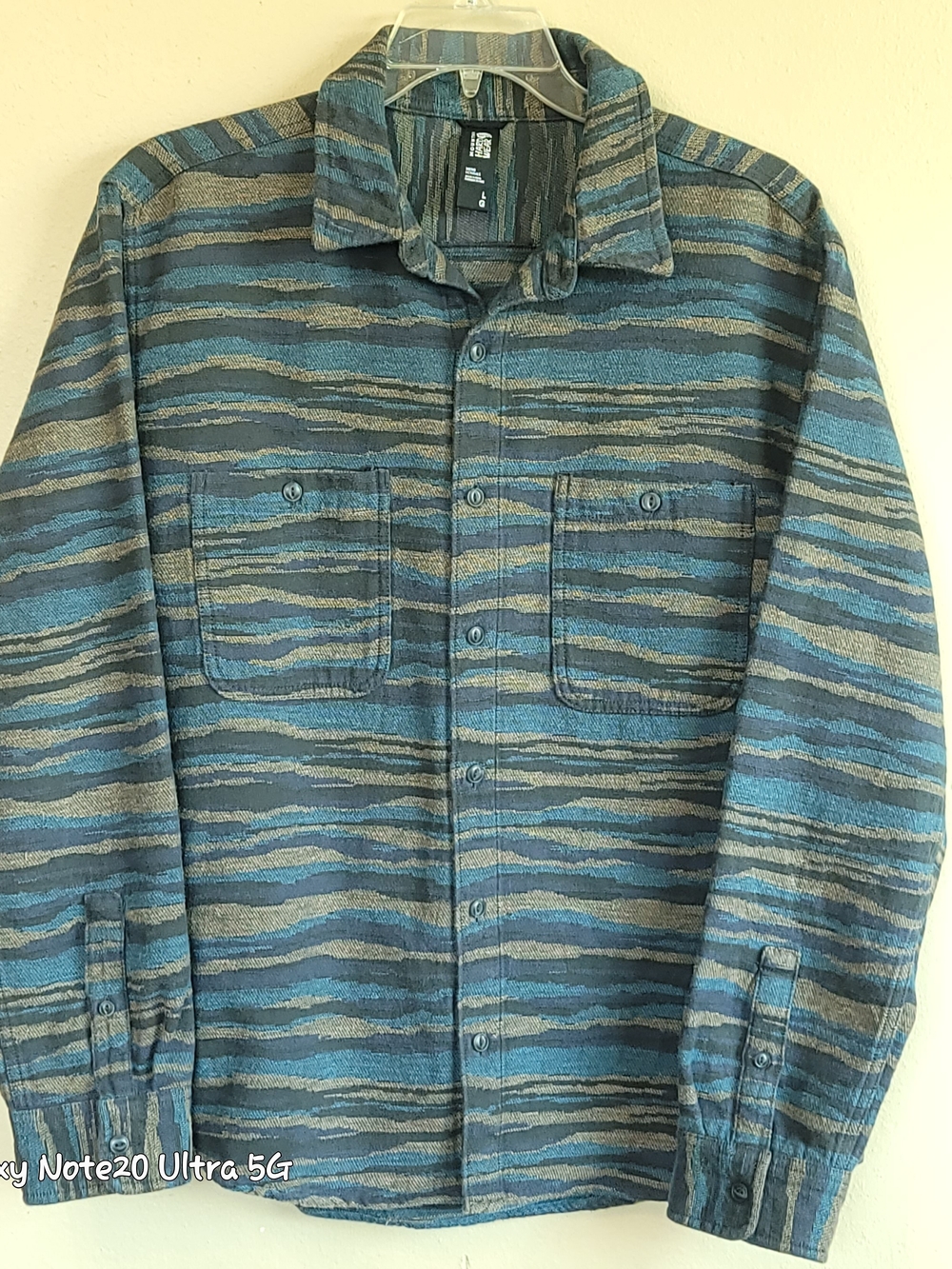 Mountain Hardwear Granite Peak Long Sleeve Jacquard Flannel Shirt L EUC
